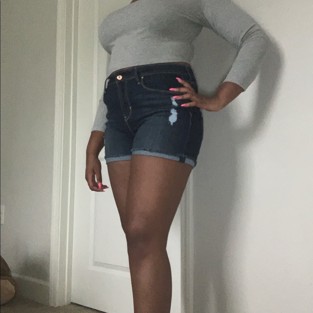 blue jean shorts